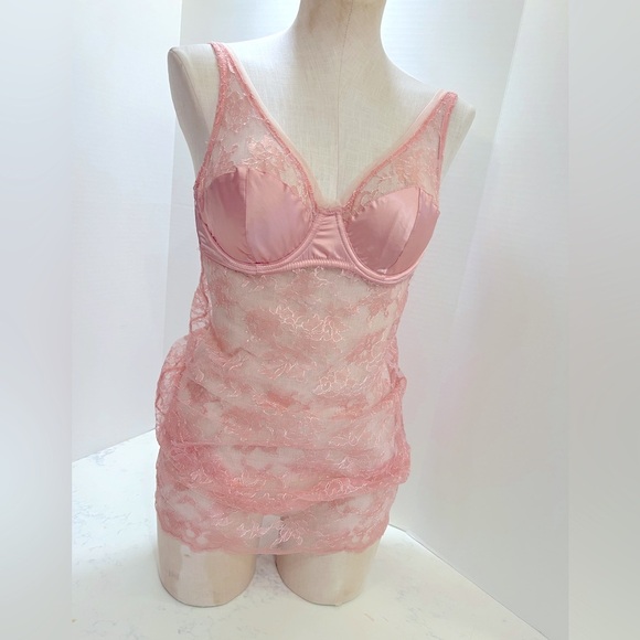 Vintage Victoria's Secret Pink Lace Chemise - Picture 6 of 14